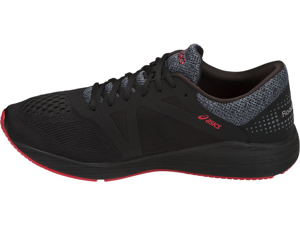 Asics Roadhawk Ff Running Shoes For Men Black/Dark Grey/Red 555AEJMF