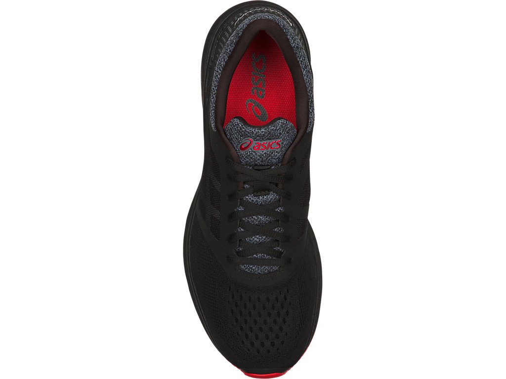 Asics Roadhawk Ff Running Shoes For Men Black/Dark Grey/Red 555AEJMF