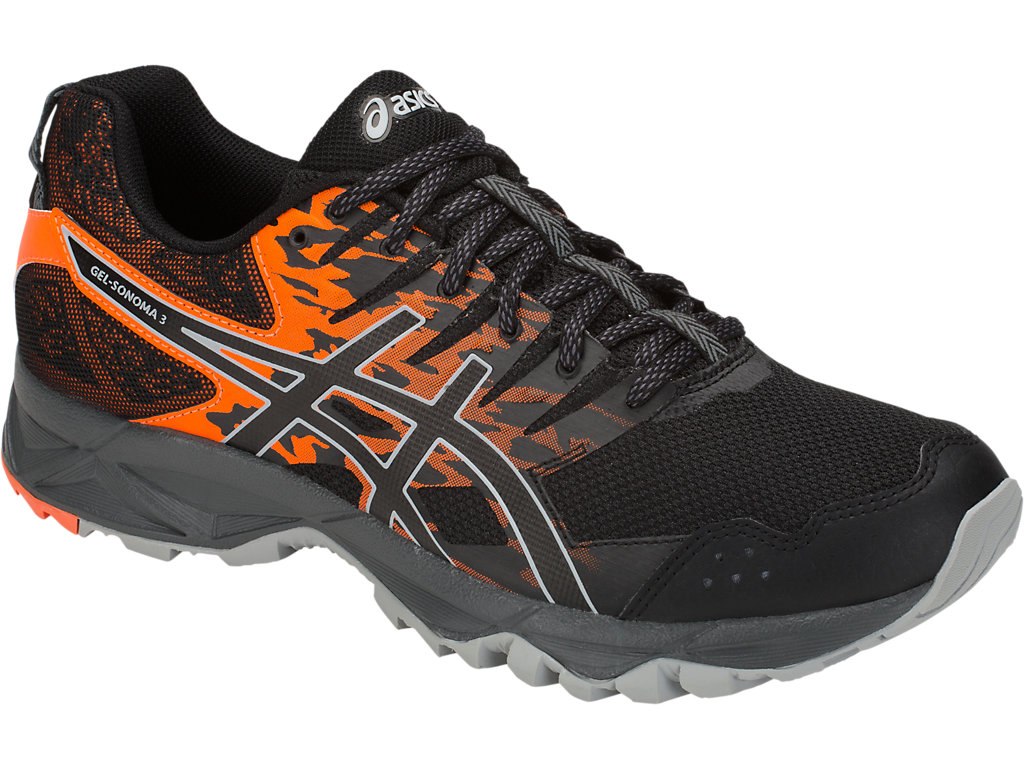 Asics Gel-Sonoma 3 Running Shoes For Men Black/Orange 570IKENI