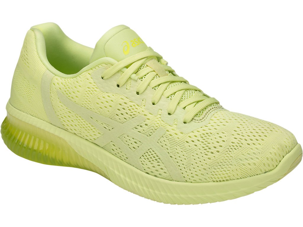 asics light green running shoes