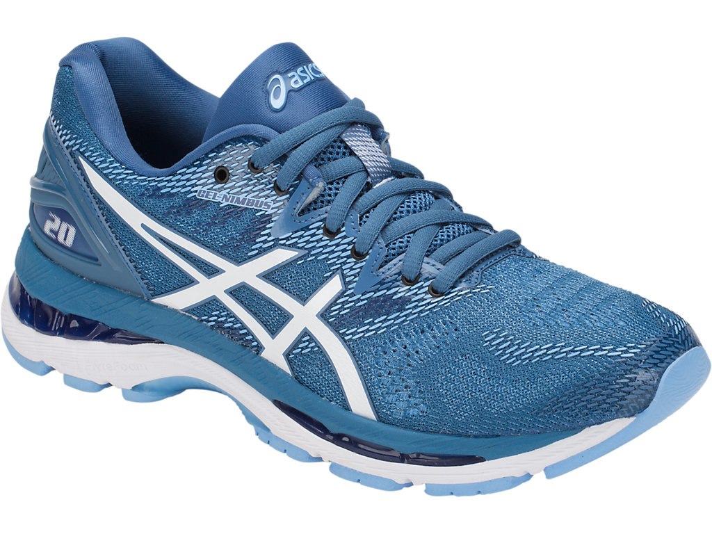 Asics Gel-Nimbus 20 Running Shoes For Women Azure/White 603QMZXM
