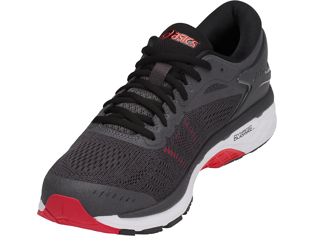 Asics Gel-Kayano 24 Running Shoes For Men Dark Grey/Black/Red 622JLSXO