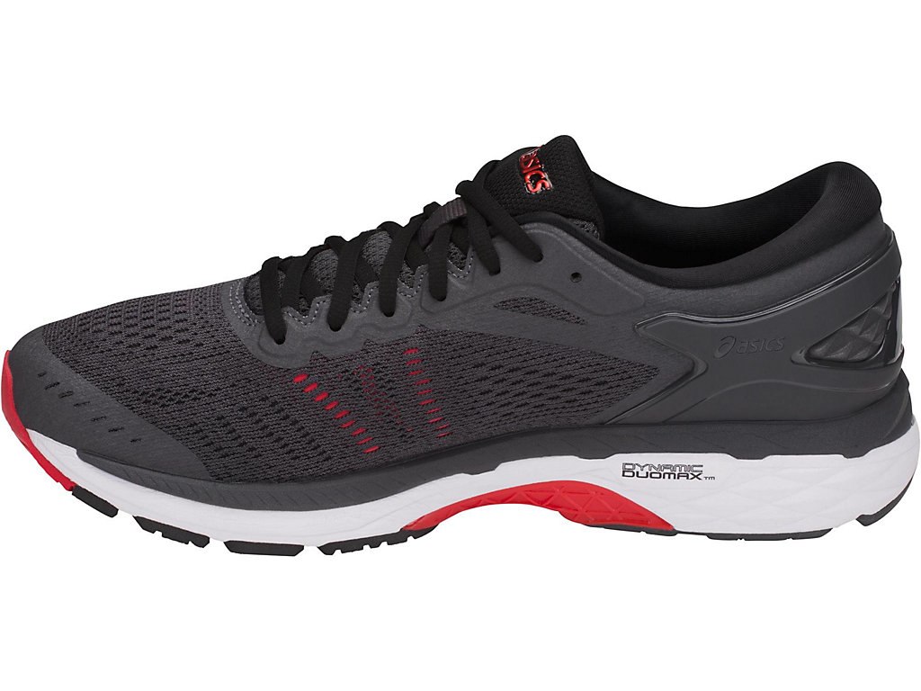 Asics Gel-Kayano 24 Running Shoes For Men Dark Grey/Black/Red 622JLSXO