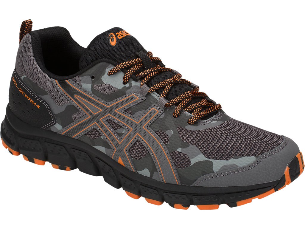 Asics Gel-Scram 4 Running Shoes For Men Dark Grey/Orange 637DEKLO