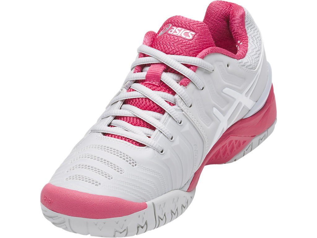 Asics Gel-Resolution 7 Tennis Shoes For Women Grey/White/Red 639JMJHK