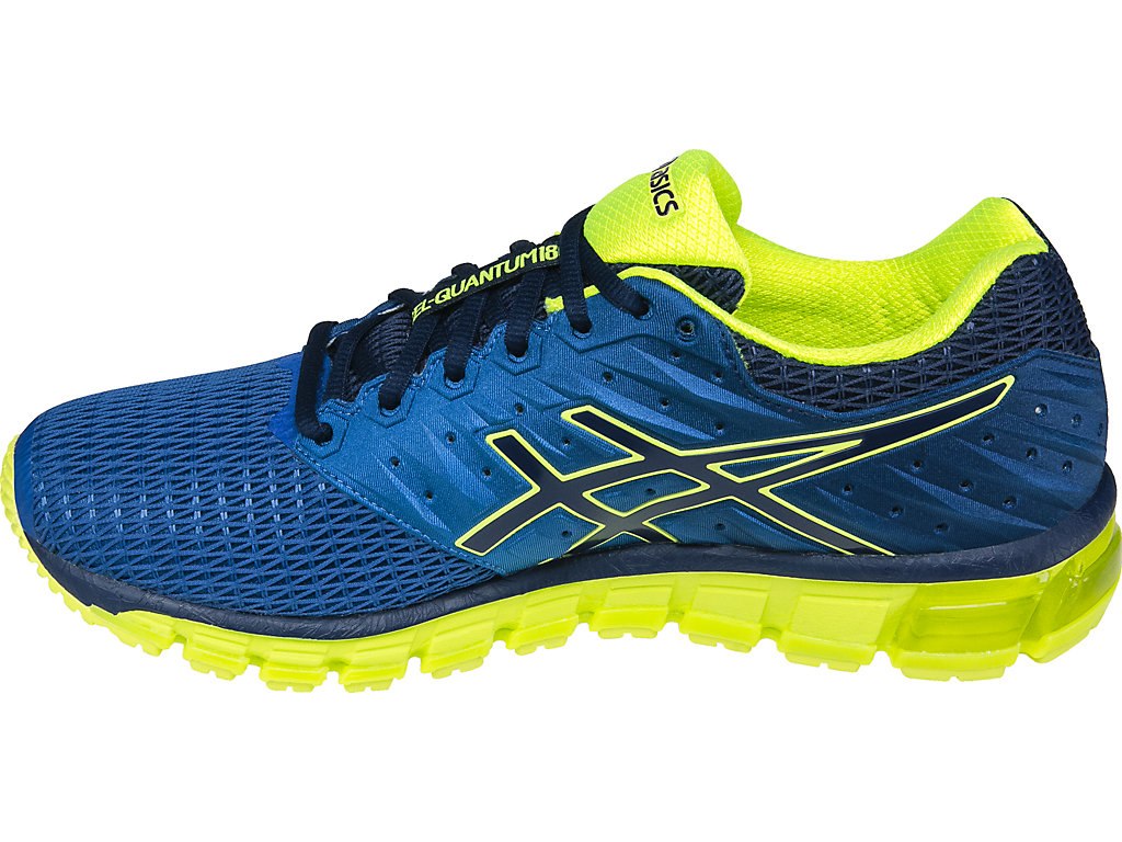 Asics Gel-Quantum 180 Running Shoes For Men Royal/Yellow/Indigo Blue 645MWYDN