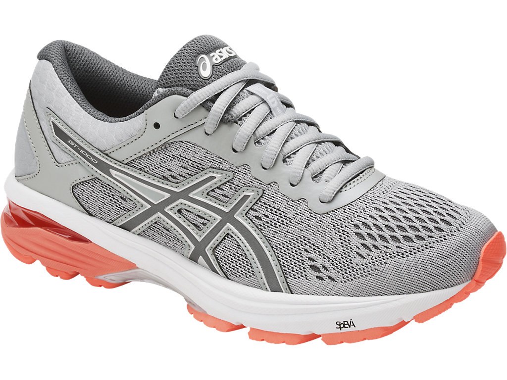 Asics Gt-1000 6 Running Shoes For Women Grey/Dark Grey/Coral 645VKDGC