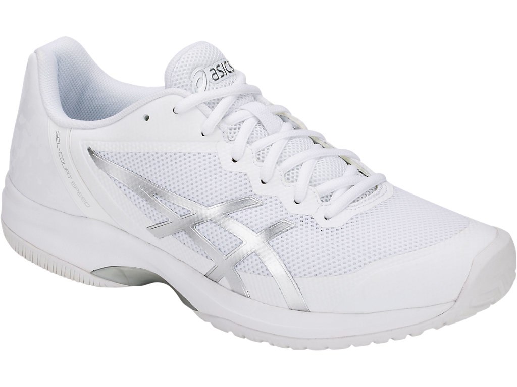 Asics Gel-Court Tennis Shoes For Men White/Silver 650XBDYA