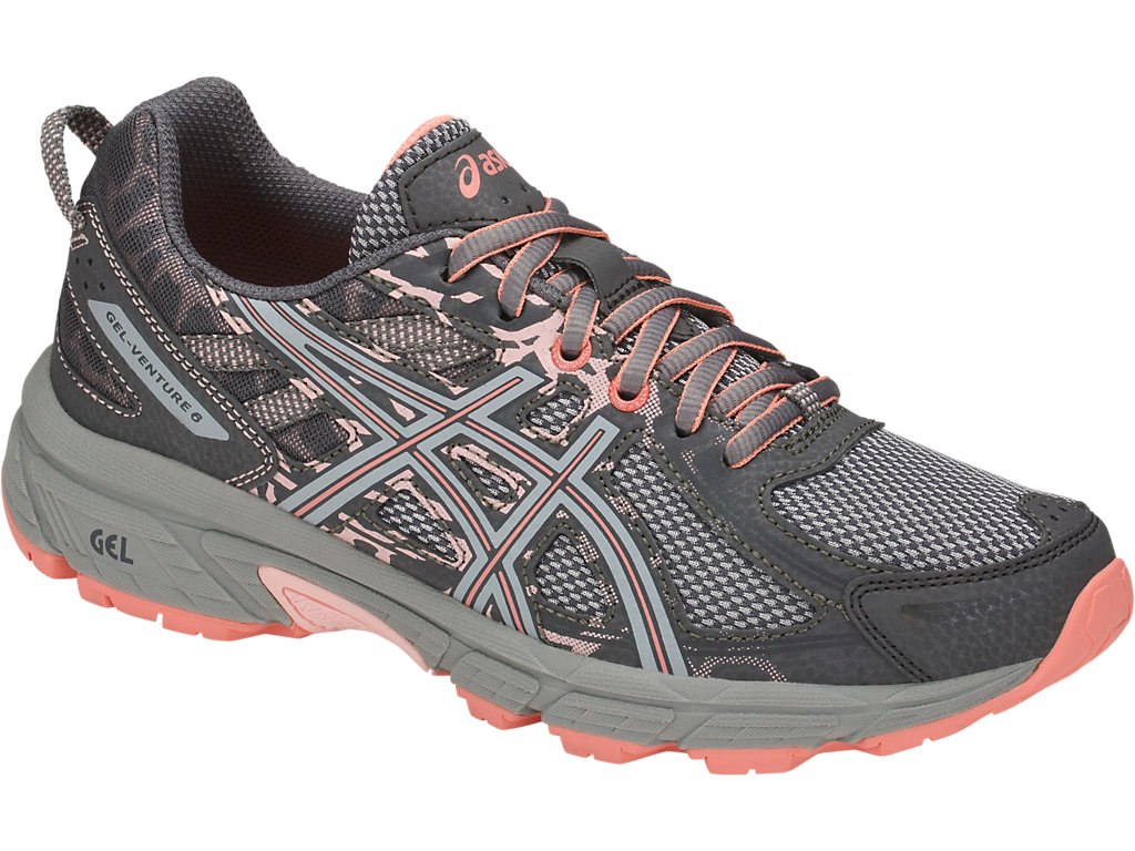 Asics Gel-Venture 6 Running Shoes For Women Dark Grey/Grey Pink 654BBEQM