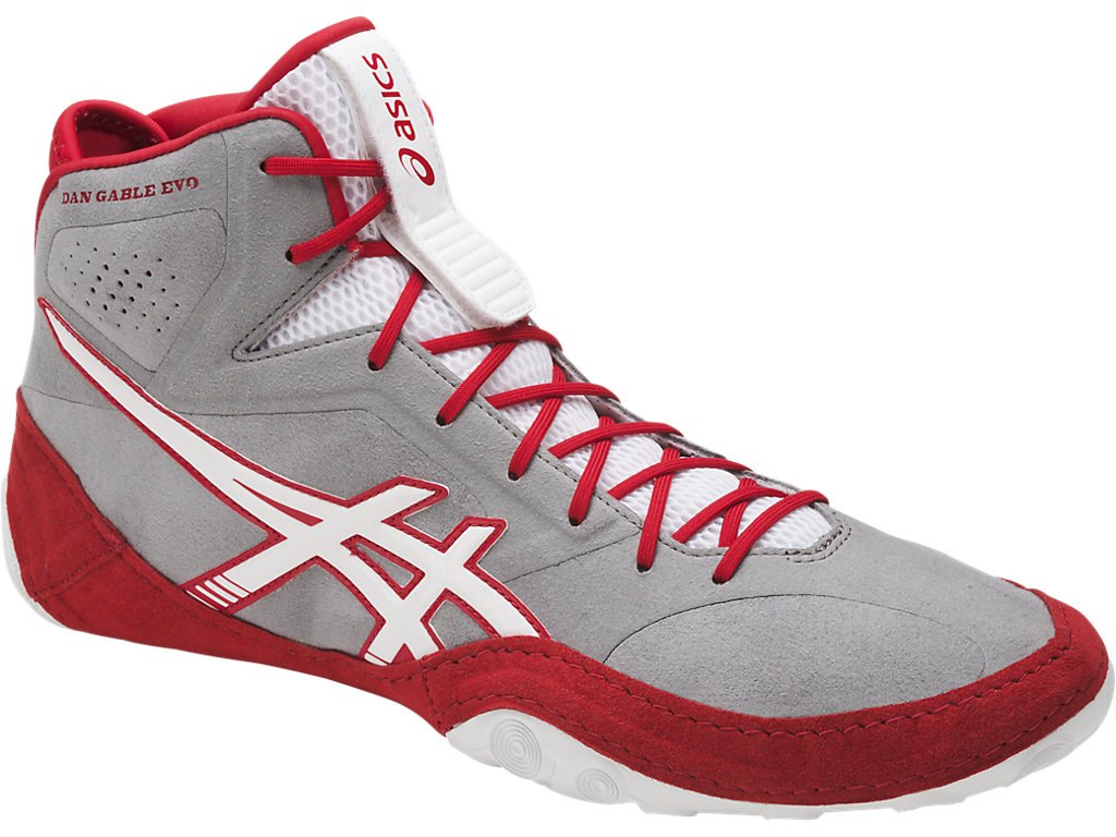 Asics Dan Gable Shoes For Men Grey/White/Red 663RPMTW