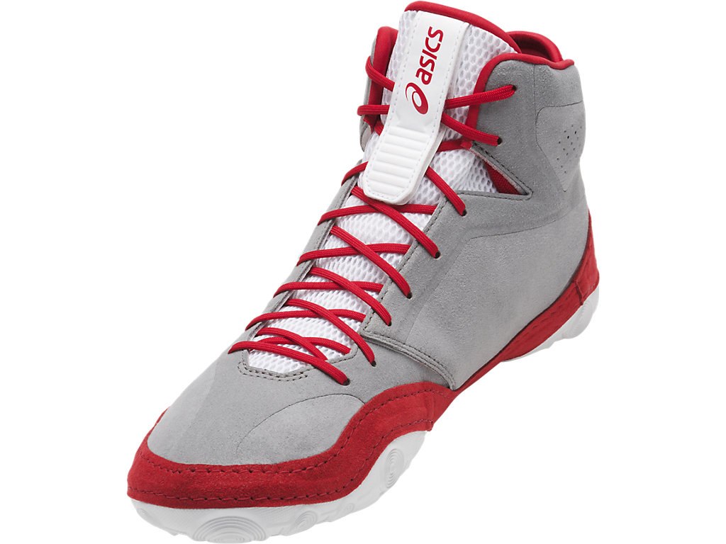 Asics Dan Gable Shoes For Men Grey/White/Red 663RPMTW