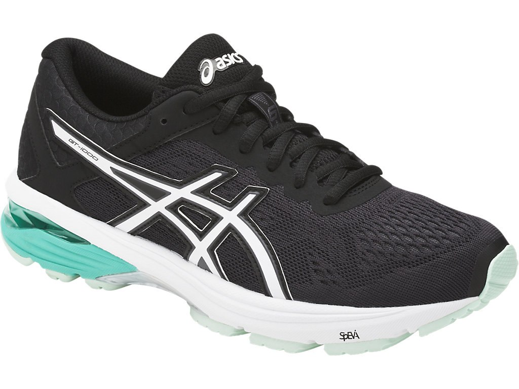 Asics Gt-1000 6 Running Shoes For Women Black/White 681DEQBO