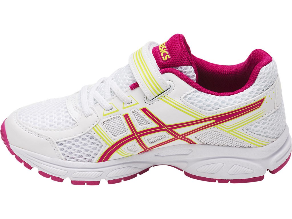 Asics Pre-Contend 4 Ps Running Shoes For Kids White/Pink/Green 692HIZJF