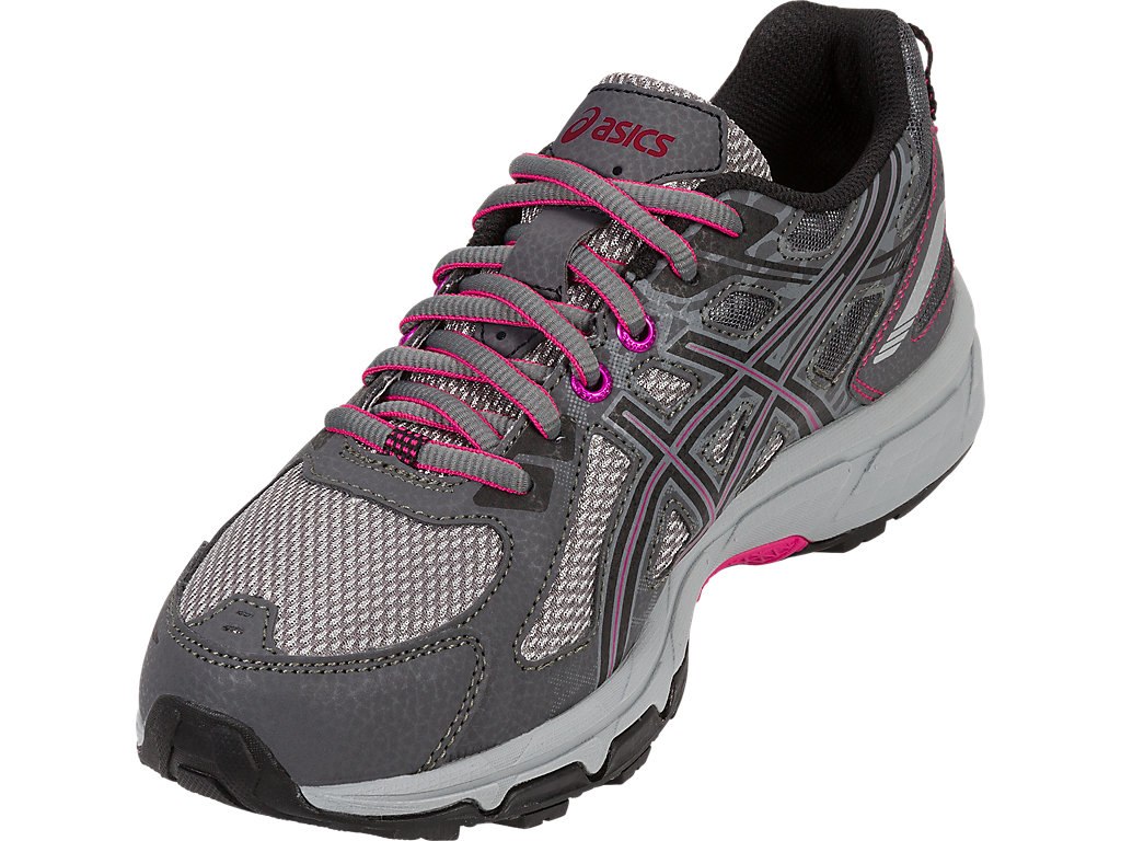 Asics Gel-Venture 6 Running Shoes For Women Dark Grey/Black/Pink Peacock 695AHVDZ