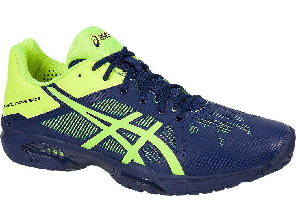 Asics Gel-Solution Speed 3 Tennis Shoes For Men Indigo Blue/Yellow 709XXNIM