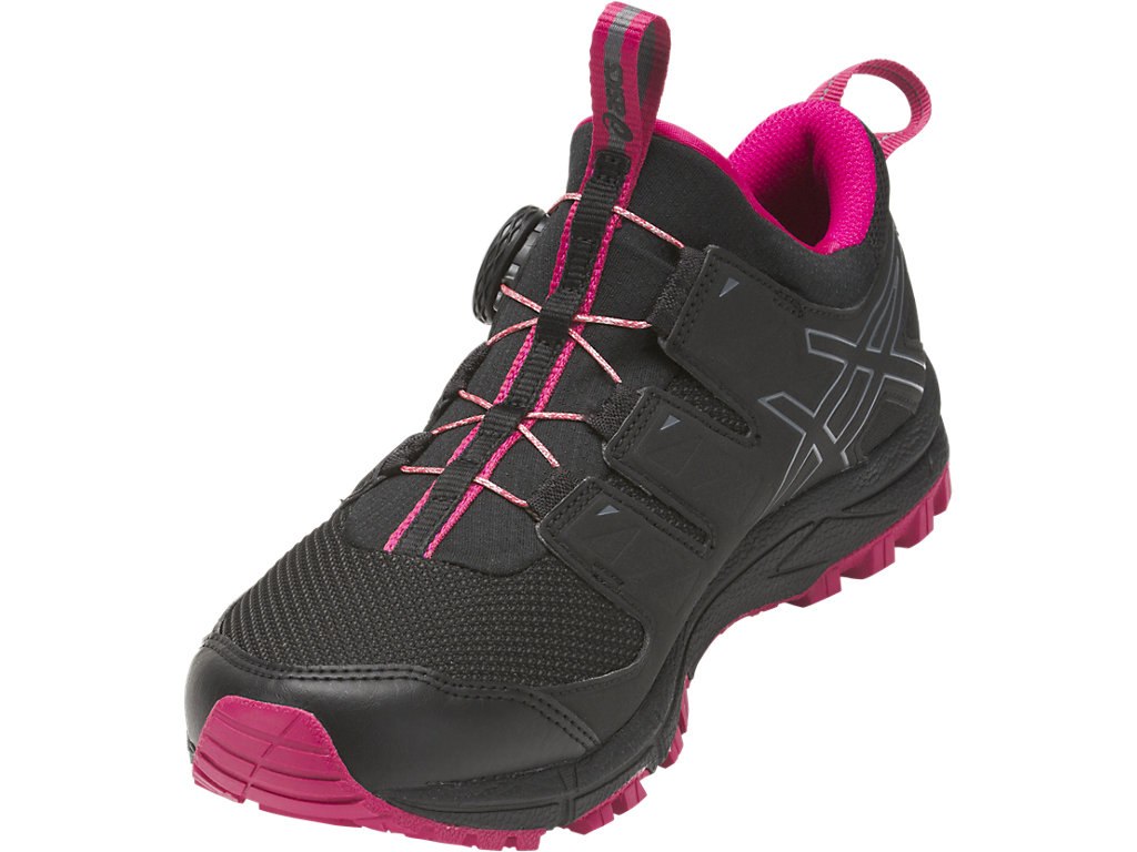 Asics Gel-Fujirado Running Shoes For Women Black/Dark Grey/Pink 714UNGOF