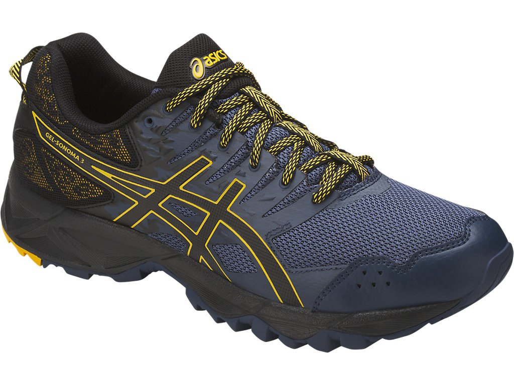 Asics Gel-Sonoma 3 Running Shoes For Men Blue/Black/Gold 727PUNUV