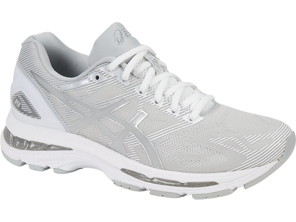 Asics Gel-Nimbus 19 Running Shoes For Women Grey/Silver/White 729FBRQK
