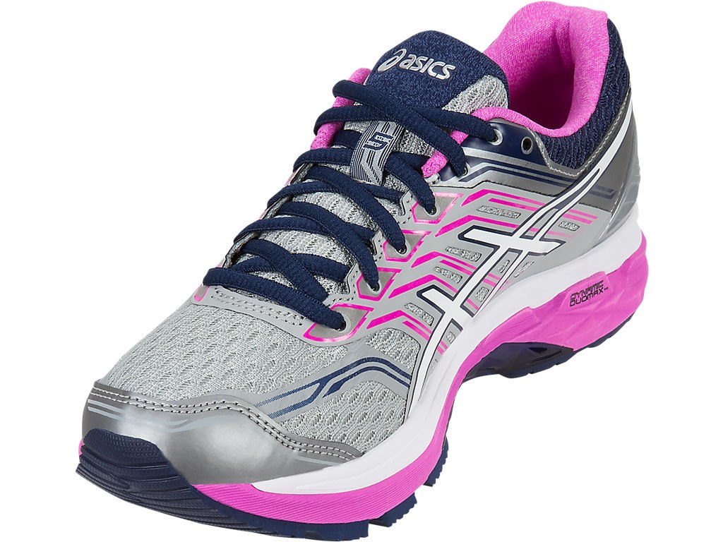 Asics Gt-2000 5 Running Shoes For Women Grey/White/Pink 732KCCJO