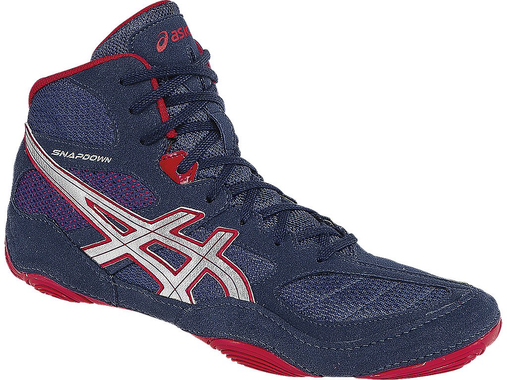 Asics Snapdown Wrestling Shoes For Men Navy/Silver/Red 738GEVSM