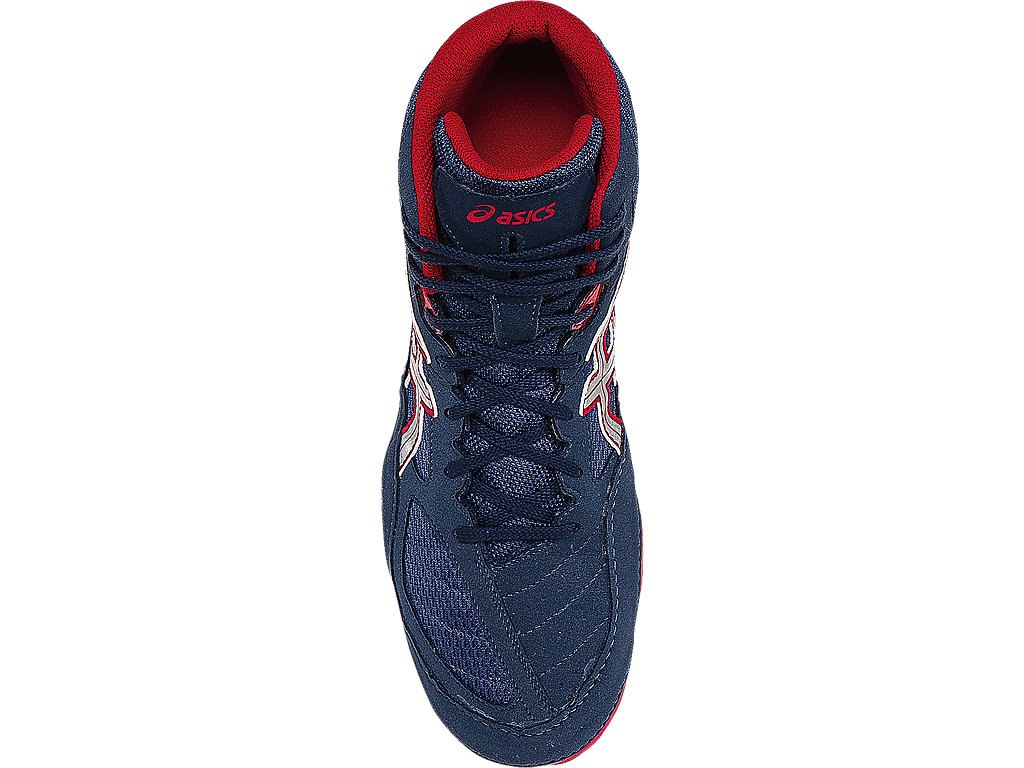 Asics Snapdown Wrestling Shoes For Men Navy/Silver/Red 738GEVSM