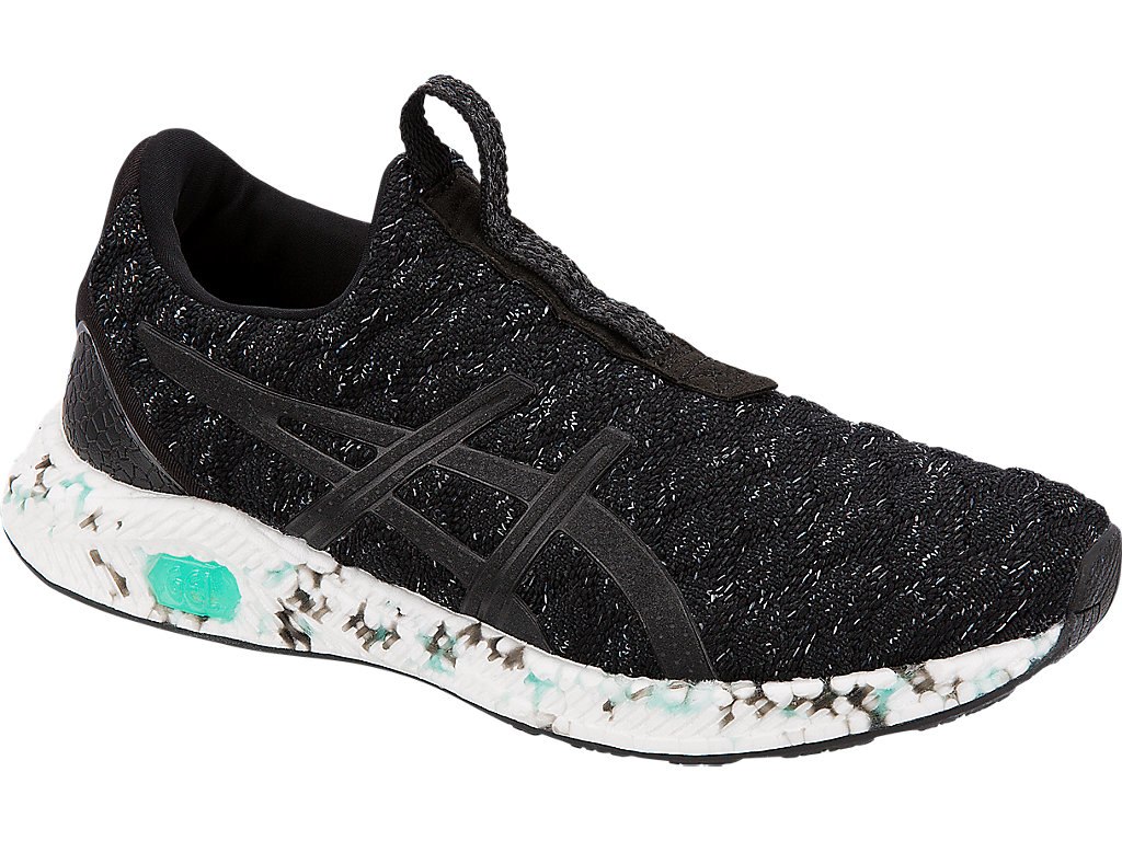 Asics Hypergel-Kenzen Running Shoes For Women Black/Green/White 744EOAIE