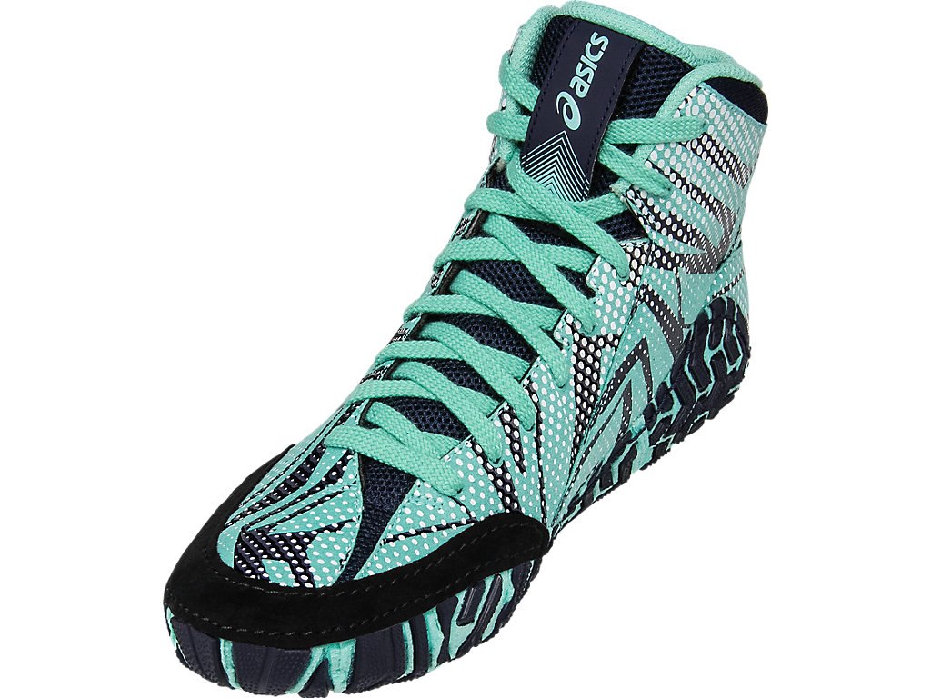Asics Aggressor 3 Wrestling Shoes For Men White/Dark Blue 746YFVBI