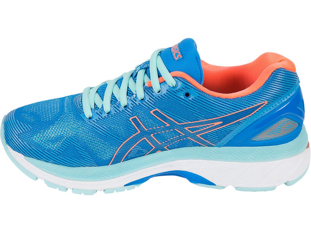 Asics Gel-Nimbus 19 Running Shoes For Women Blue/Coral/Light Turquoise Grey 755UTQWX