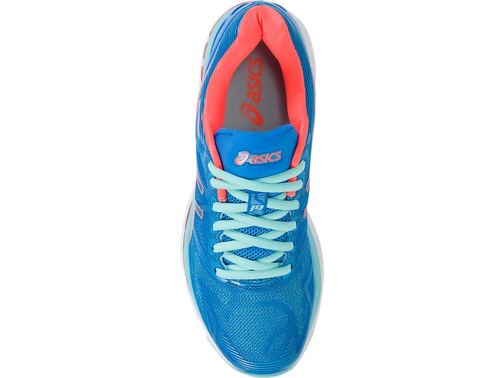 Asics Gel-Nimbus 19 Running Shoes For Women Blue/Coral/Light Turquoise Grey 755UTQWX