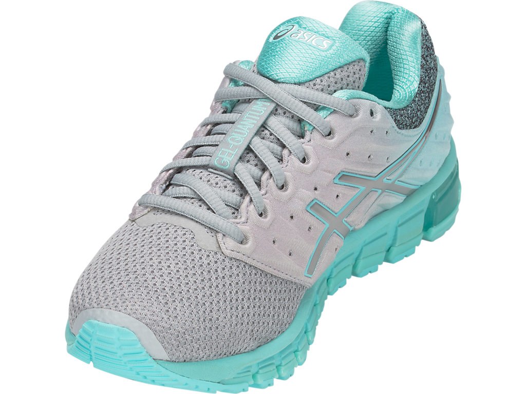 Asics Gel-Quantum 180 Running Shoes For Women Grey/Blue/Grey 758RMVHJ