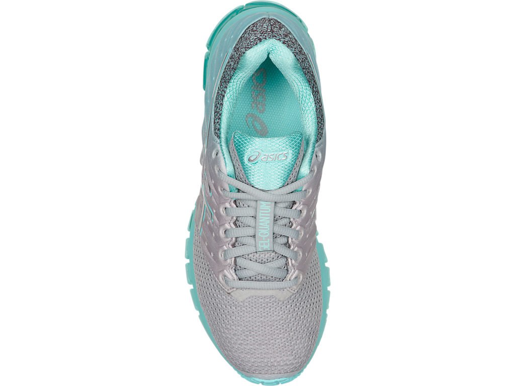 Asics Gel-Quantum 180 Running Shoes For Women Grey/Blue/Grey 758RMVHJ