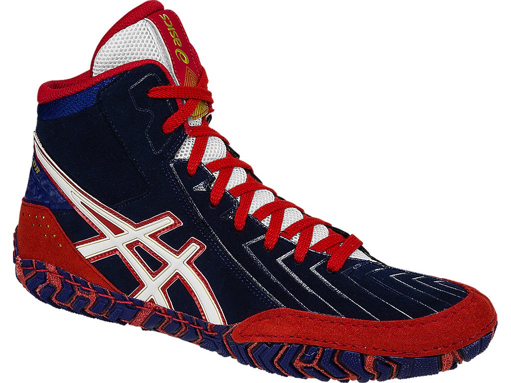 Asics Aggressor 3 Shoes For Men Blue/White/Red 770UINSQ