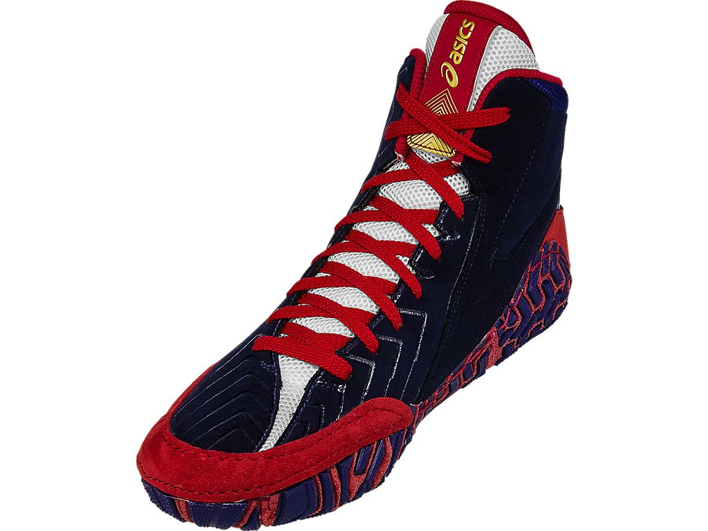 Asics Aggressor 3 Shoes For Men Blue/White/Red 770UINSQ
