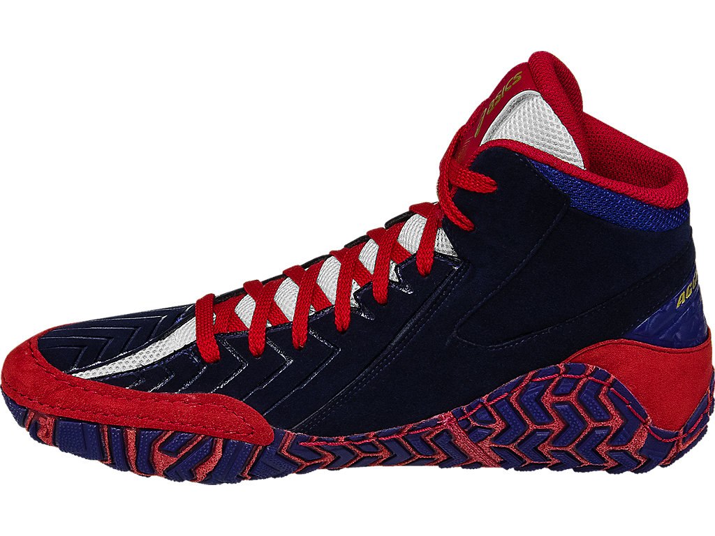 Asics Aggressor 3 Shoes For Men Blue/White/Red 770UINSQ