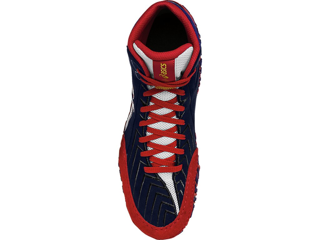 Asics Aggressor 3 Shoes For Men Blue/White/Red 770UINSQ