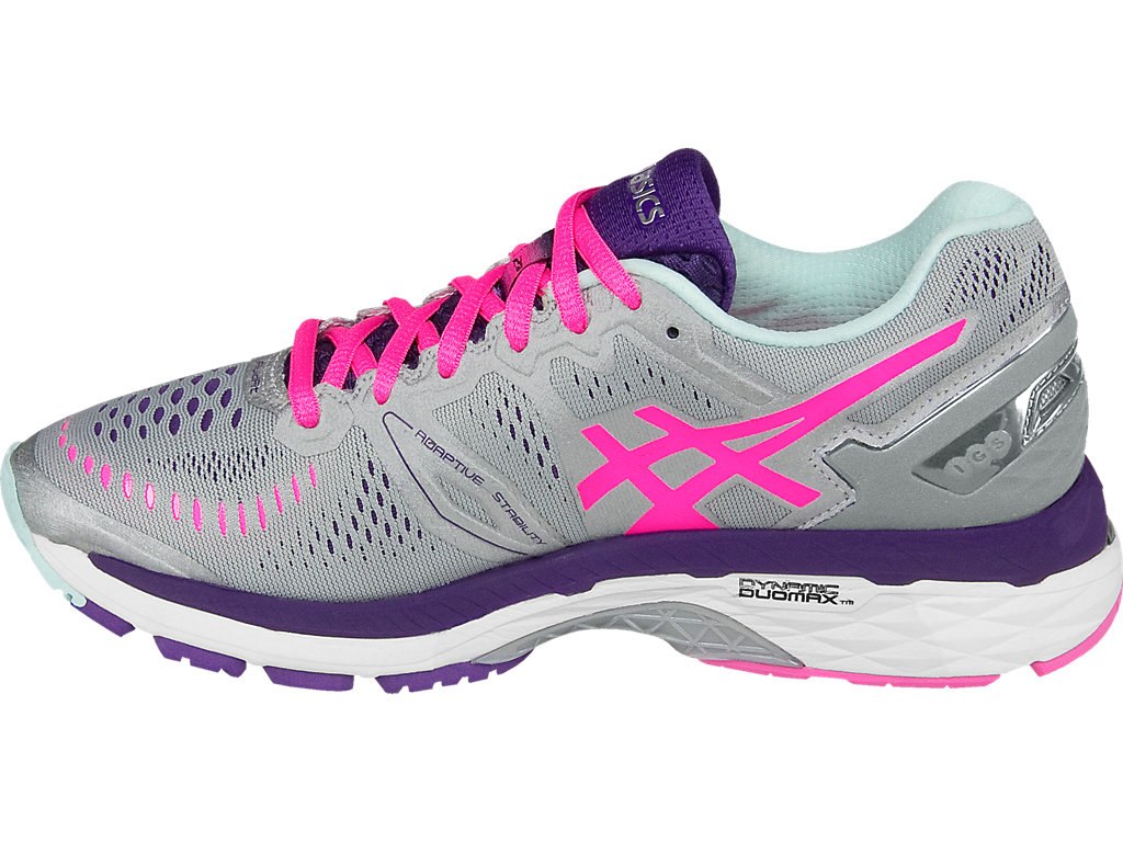 Asics Gel-Kayano 23 Running Shoes For Women Silver/Pink/Purple 773ZVXIN