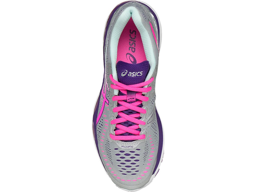 Asics Gel-Kayano 23 Running Shoes For Women Silver/Pink/Purple 773ZVXIN