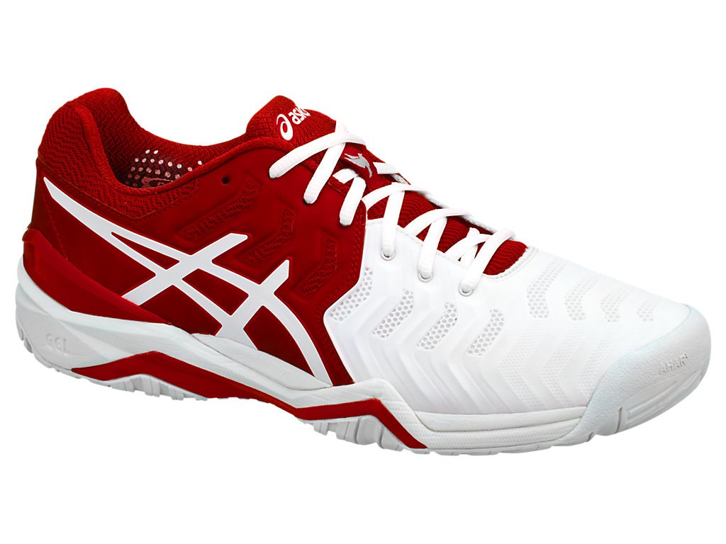Asics Gel-Resolution 7 Tennis Shoes For Men Red/White 784DLNCW