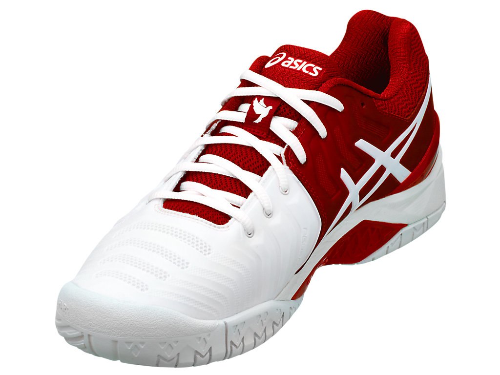 Asics Gel-Resolution 7 Tennis Shoes For Men Red/White 784DLNCW