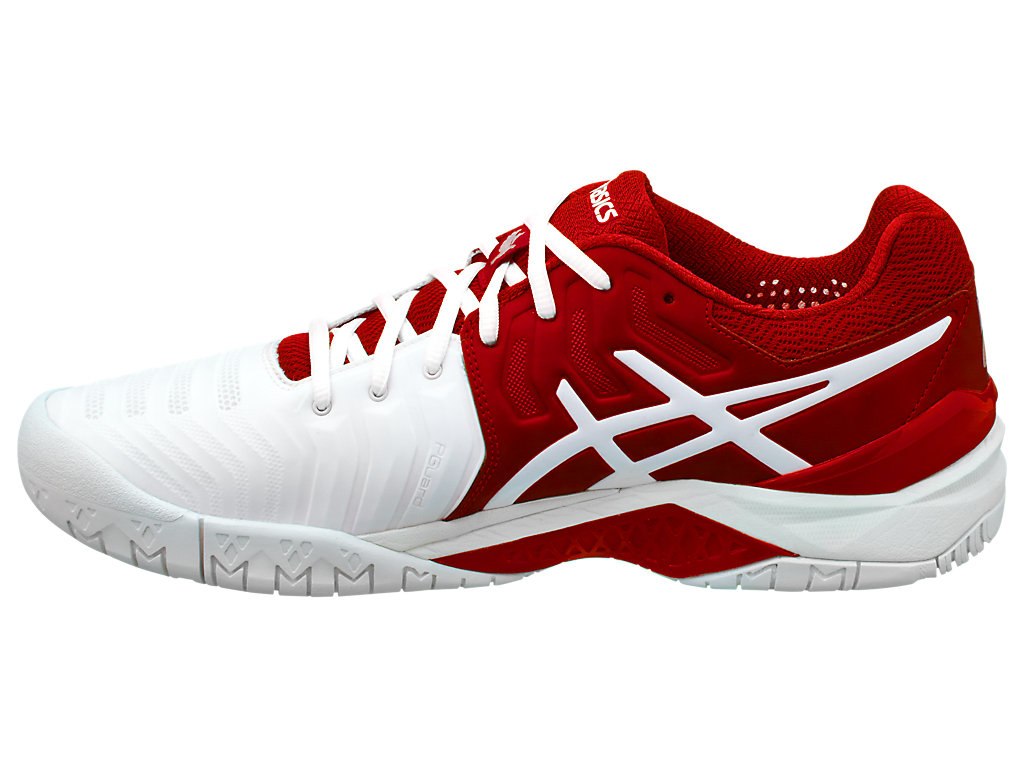 Asics Gel-Resolution 7 Tennis Shoes For Men Red/White 784DLNCW