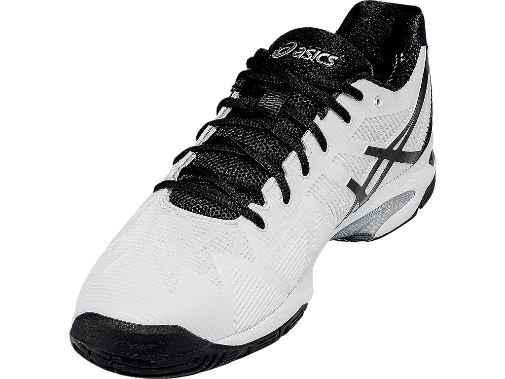Asics Gel-Solution Speed 3 Tennis Shoes For Men White/Black/Silver 787XDASA