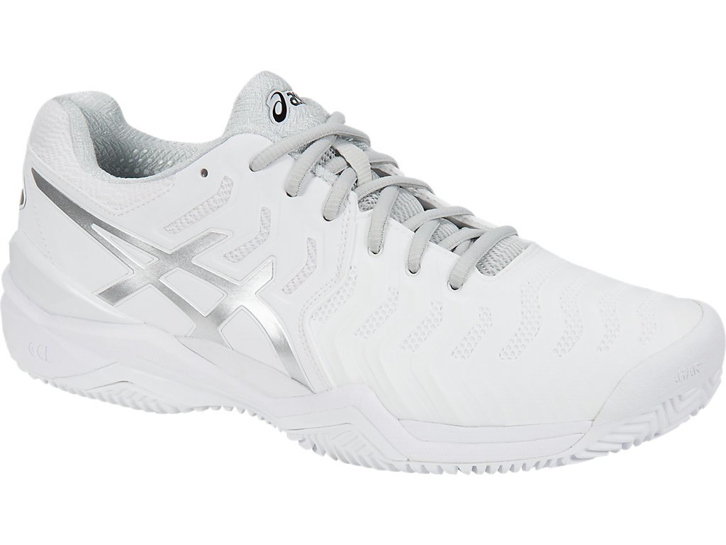 Asics Gel-Resolution 7 Tennis Shoes For Men White/Silver 788YVDFV