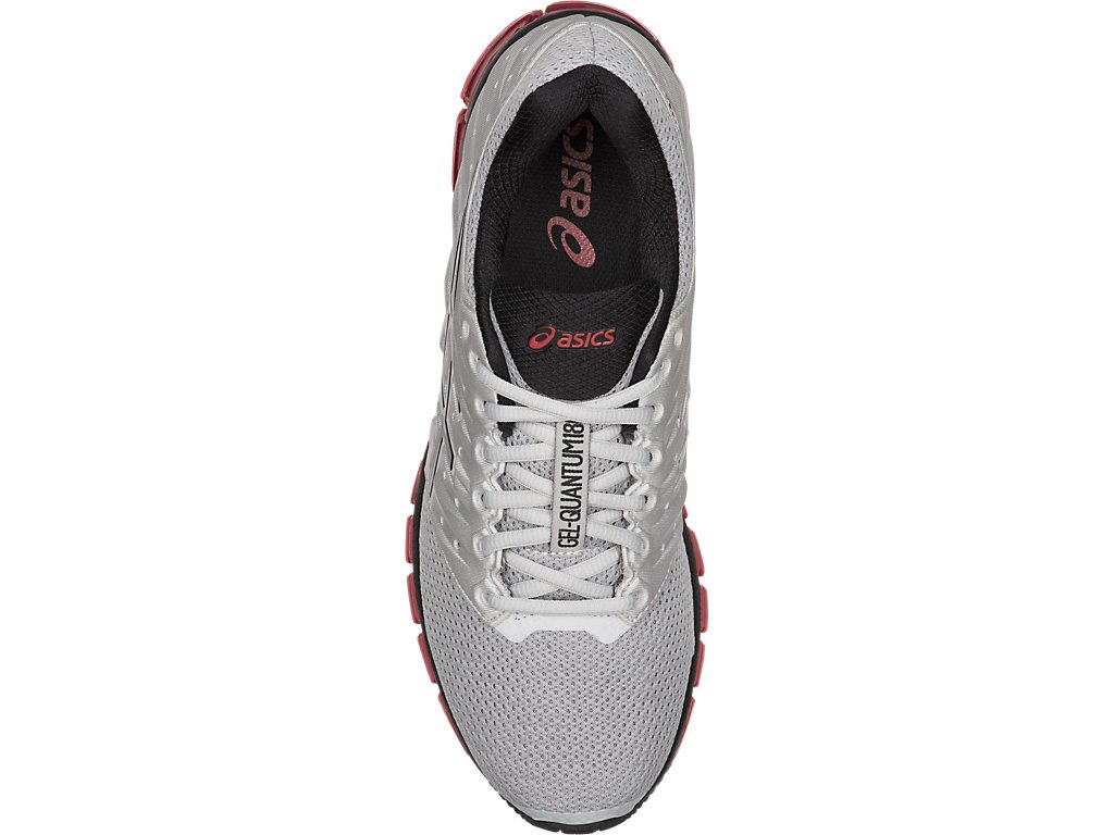 Asics Gel-Quantum 180 Running Shoes For Men Grey/Red 801NUZNY
