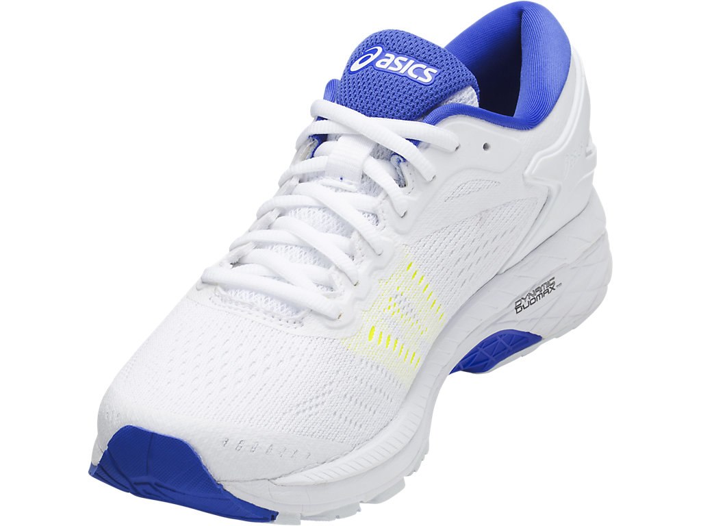 Asics Gel-Kayano 24 Running Shoes For Women White/Blue Purple/Yellow 809MEHUA