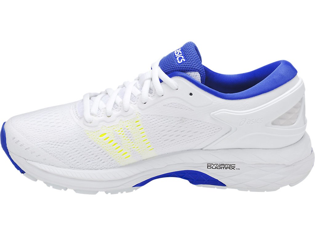 Asics Gel-Kayano 24 Running Shoes For Women White/Blue Purple/Yellow 809MEHUA