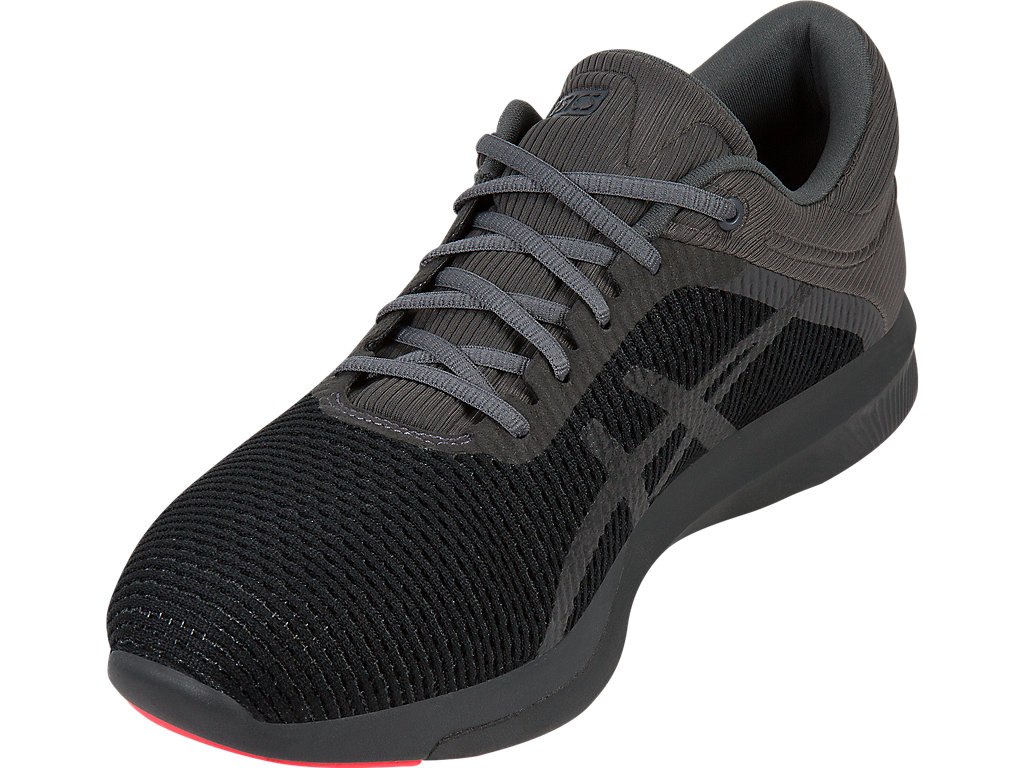Asics Fuzex Rush Running Shoes For Men Black/Dark Grey/Coral 817WXBSR