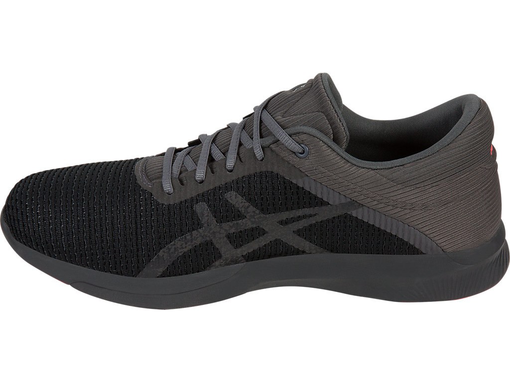 Asics Fuzex Rush Running Shoes For Men Black/Dark Grey/Coral 817WXBSR