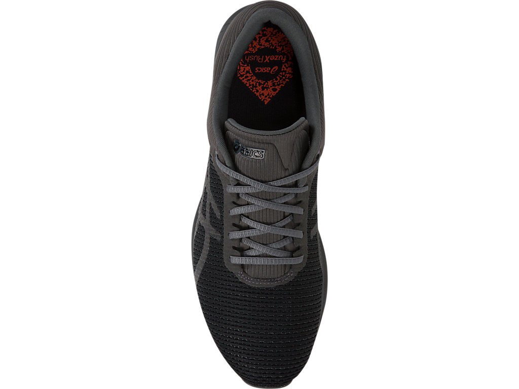 Asics Fuzex Rush Running Shoes For Men Black/Dark Grey/Coral 817WXBSR