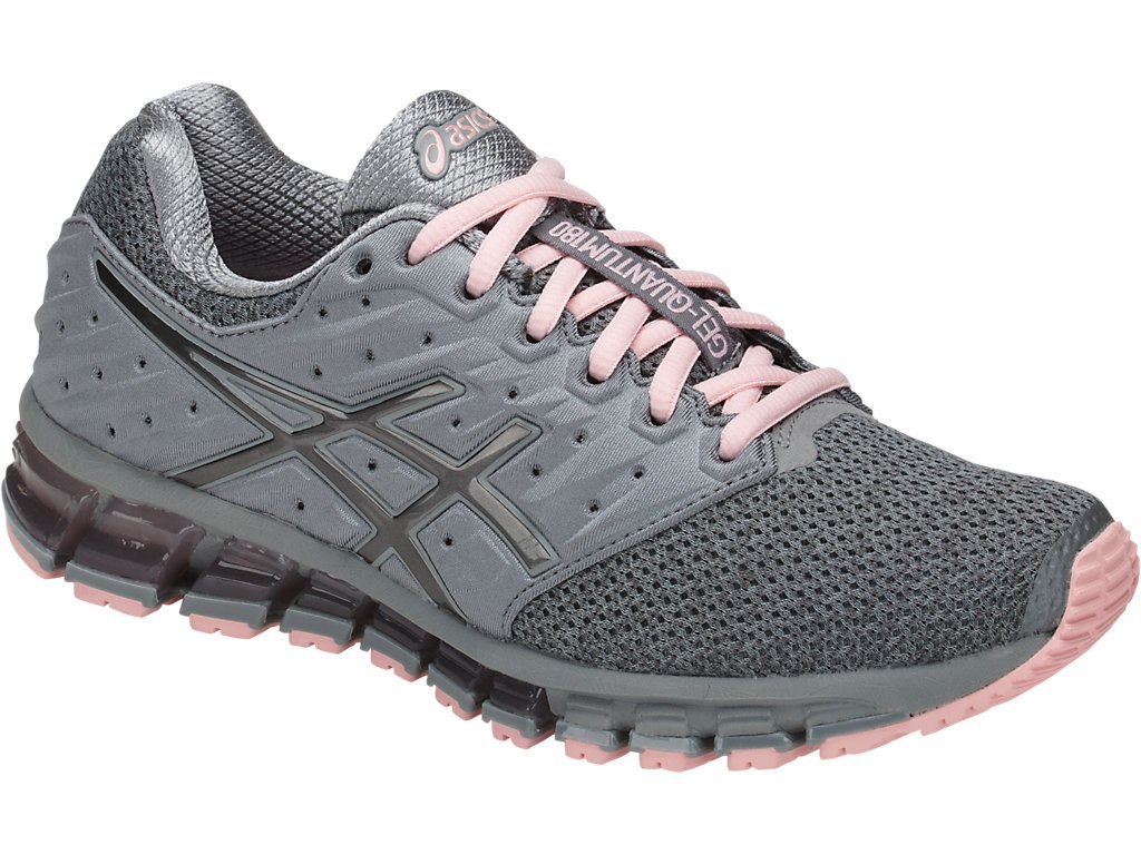 Asics Gel-Quantum 180 Running Shoes For Women Grey/Dark Grey Pink 842GRMLW