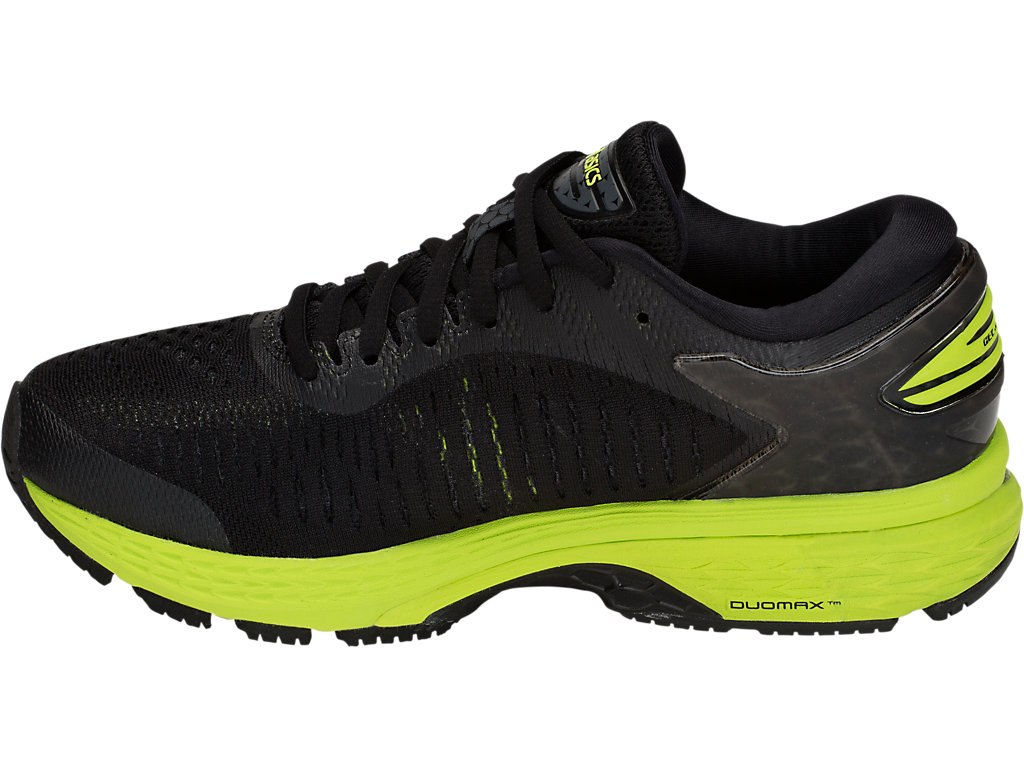 Asics Gel-Kayano 25 Running Shoes For Kids Black/Light Green 843OMDBS
